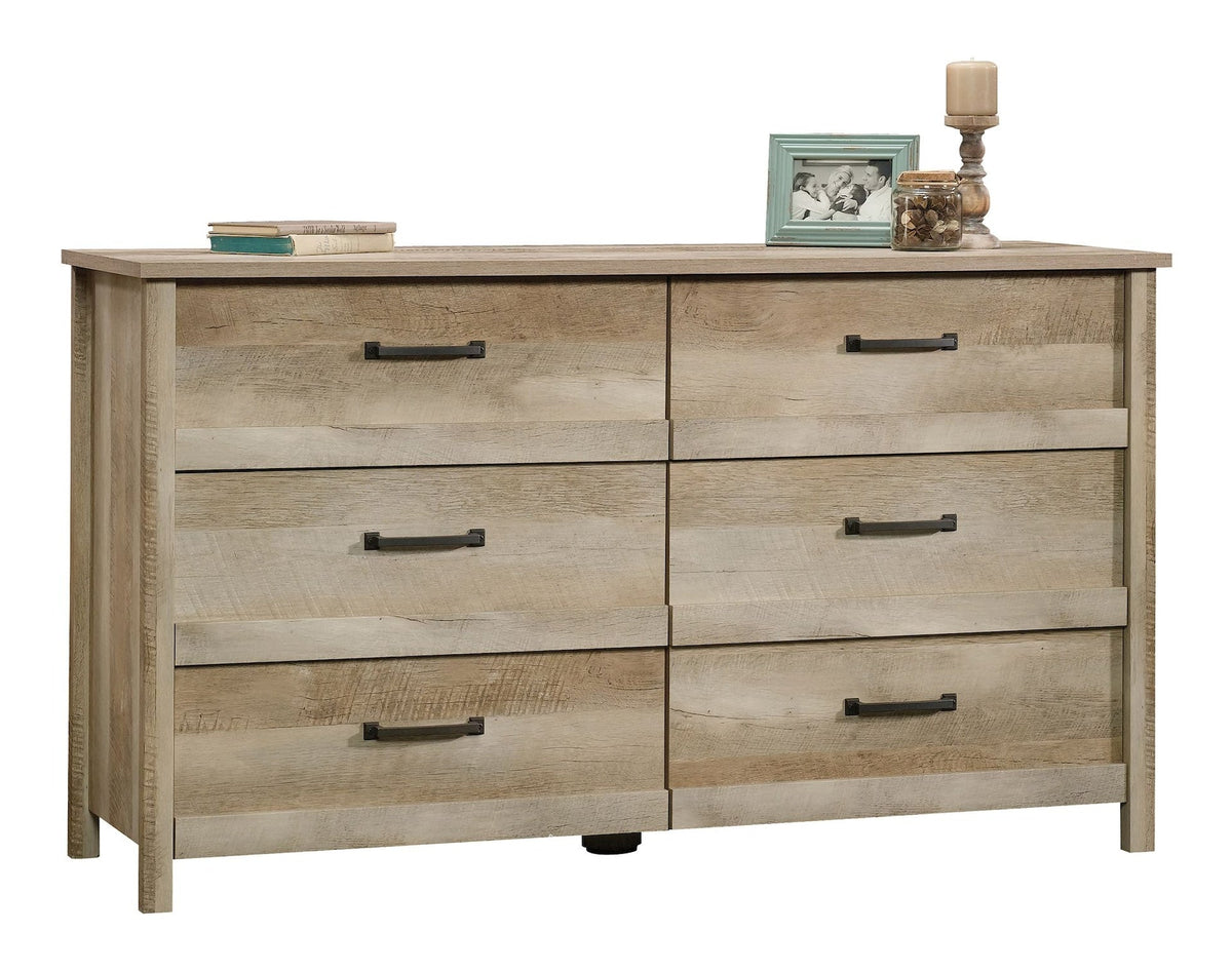 Cannery Bridge 6-Drawer Double Dresser/Chest Bedroom Storage, Lintel Oak Finish