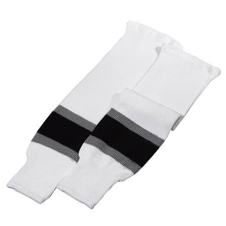 Knit Hockey Socks, White/Black/Silver, Assorted Sizes