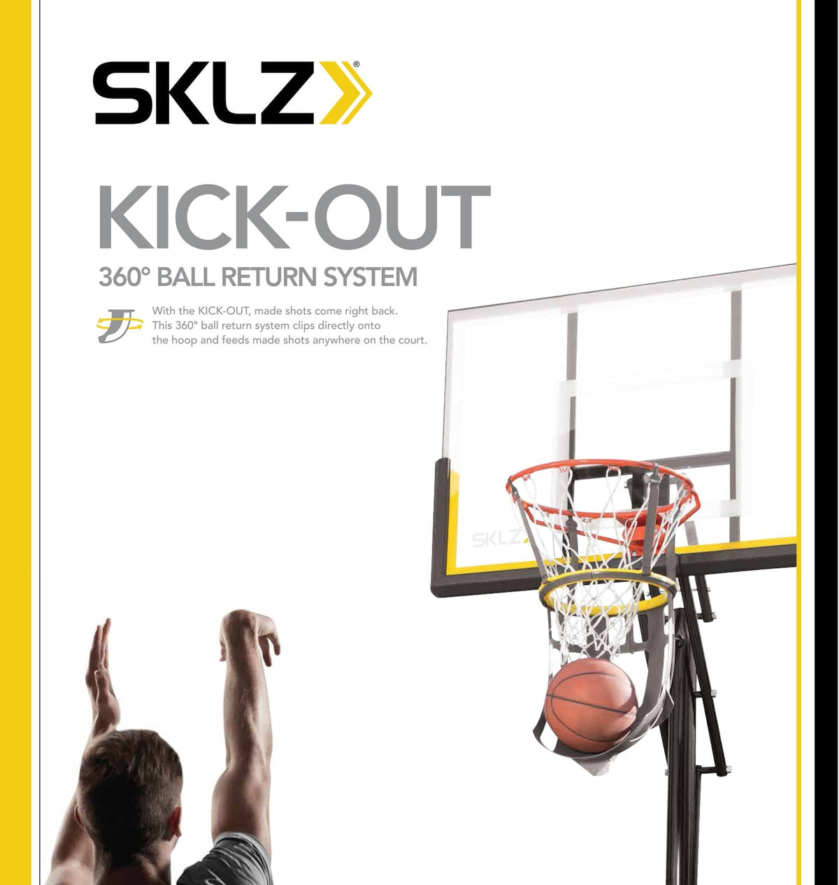 Kick-Out 360 Degree Clip-On Basketball Shot Return System Training Aid