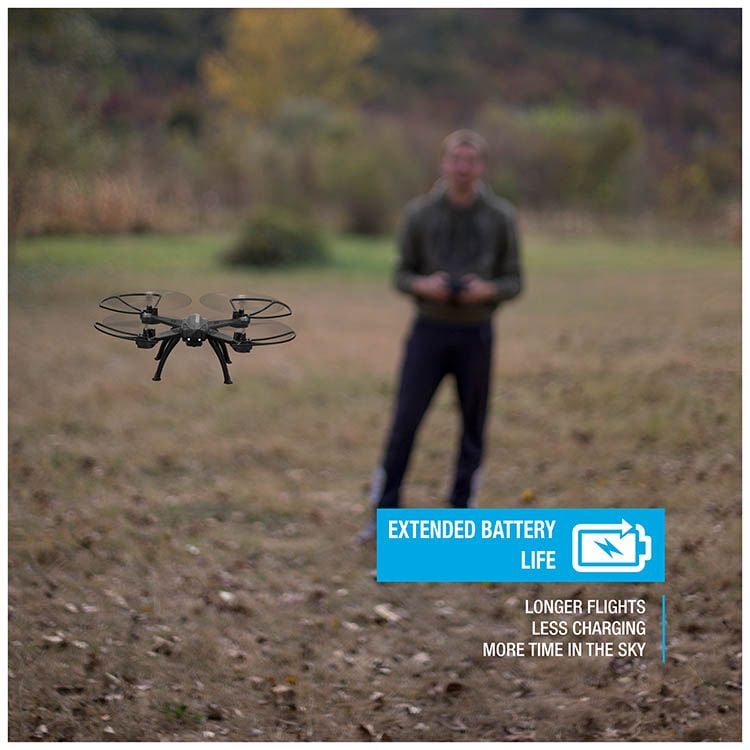 Sky Rider X-11 Stratosphere Quadcopter Drone with Wi-Fi Camera, Black