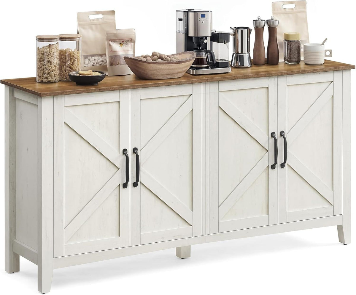 Home Rustic White/Honey Brown Buffet/Storage Cabinet