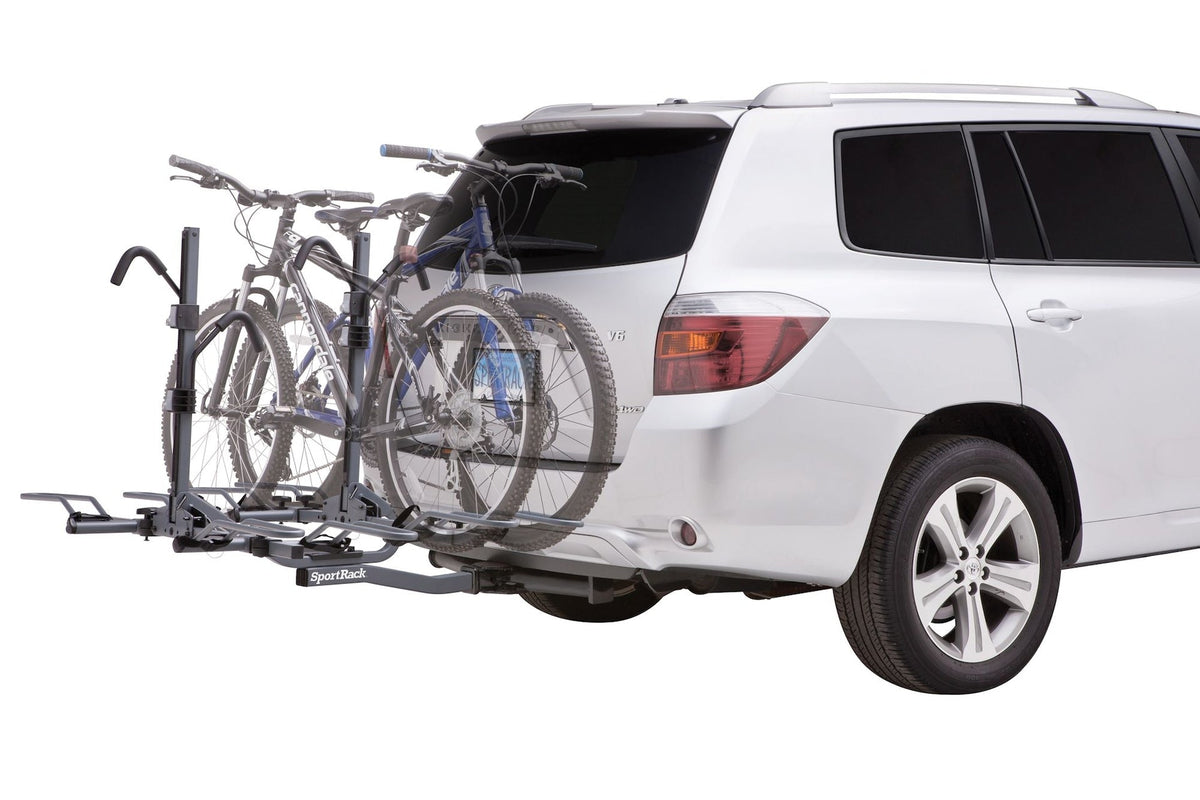 SR2902LR Crest Deluxe 4-Bike Lock & Tilt Platform Hitch Mount Bike Rack, Fits 2-in Receiver, Granite Grey