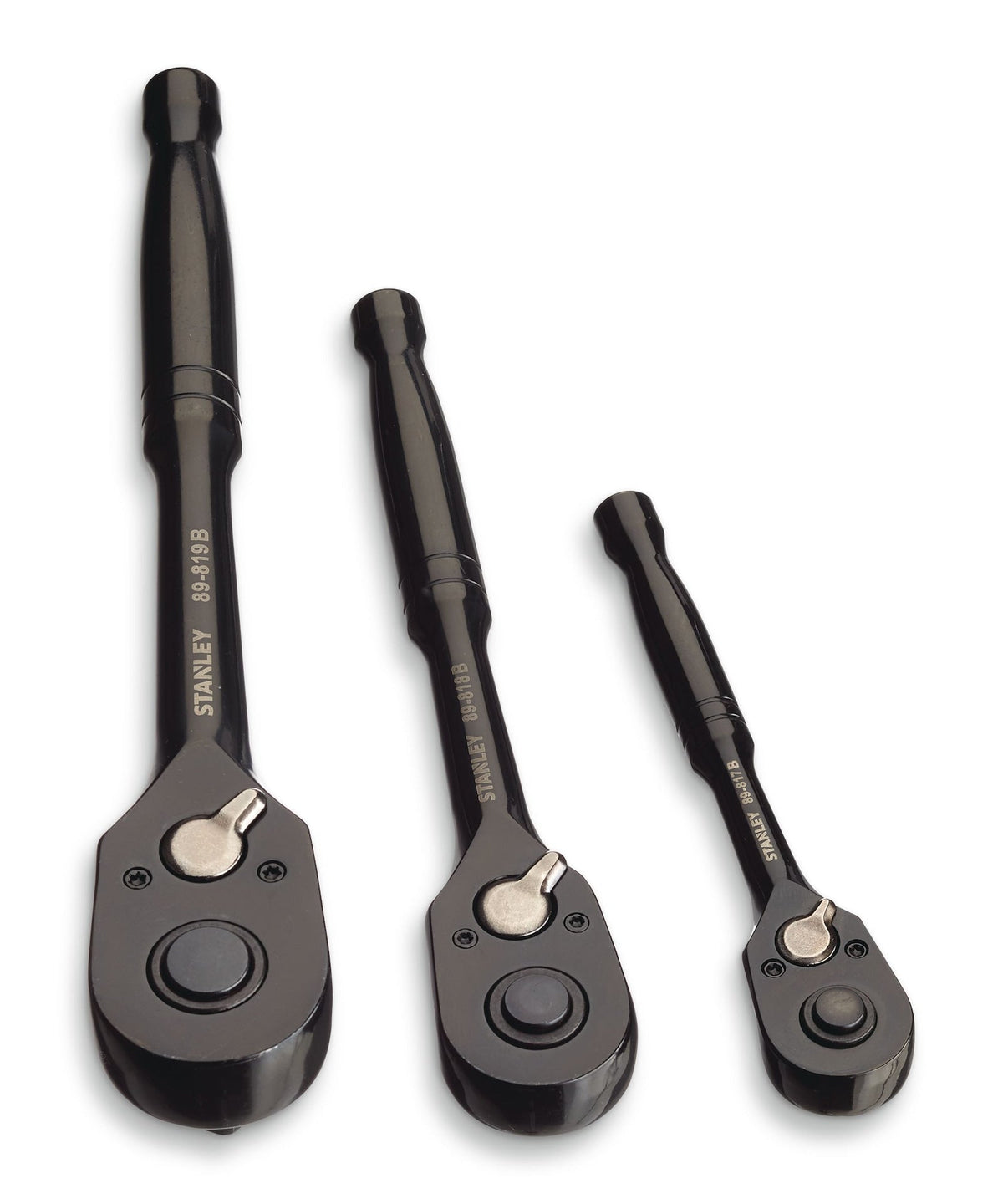 Professional Grade Black Chrome Ratchet Set, 3-pc