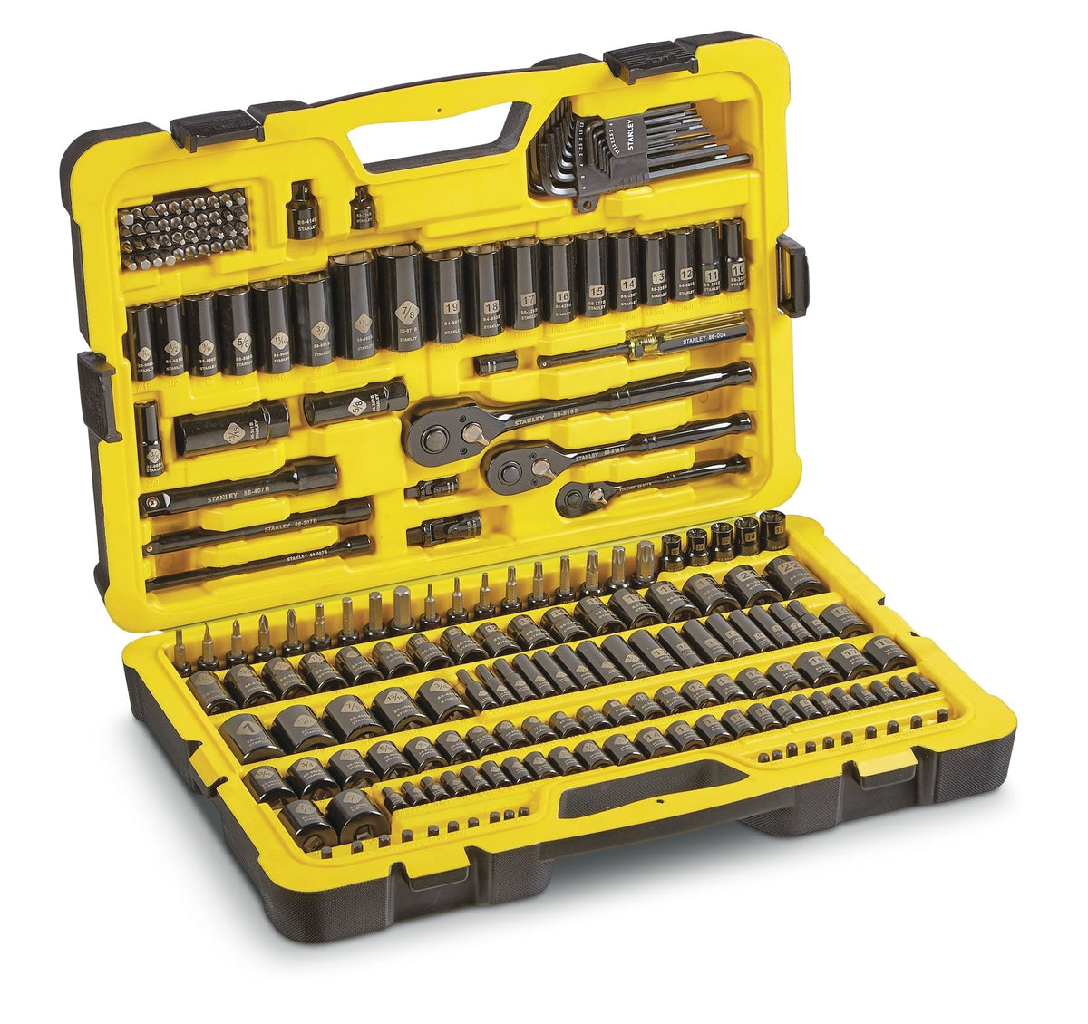 Professional Grade Black Chrome Socket Set, SAE/Metric, 230-pc