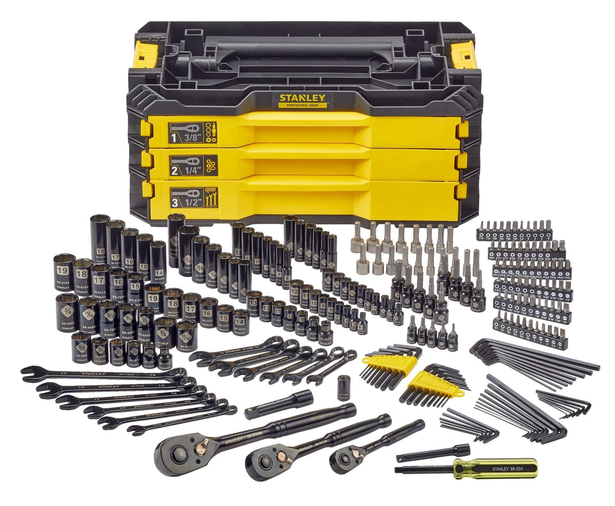 Professional Grade Black Chrome Socket Set, SAE/Metric, 236-pc