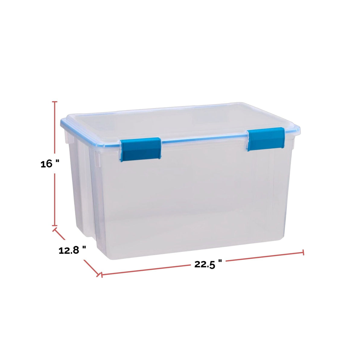 Clear Storage Box with Gasketed Lid, 51-L