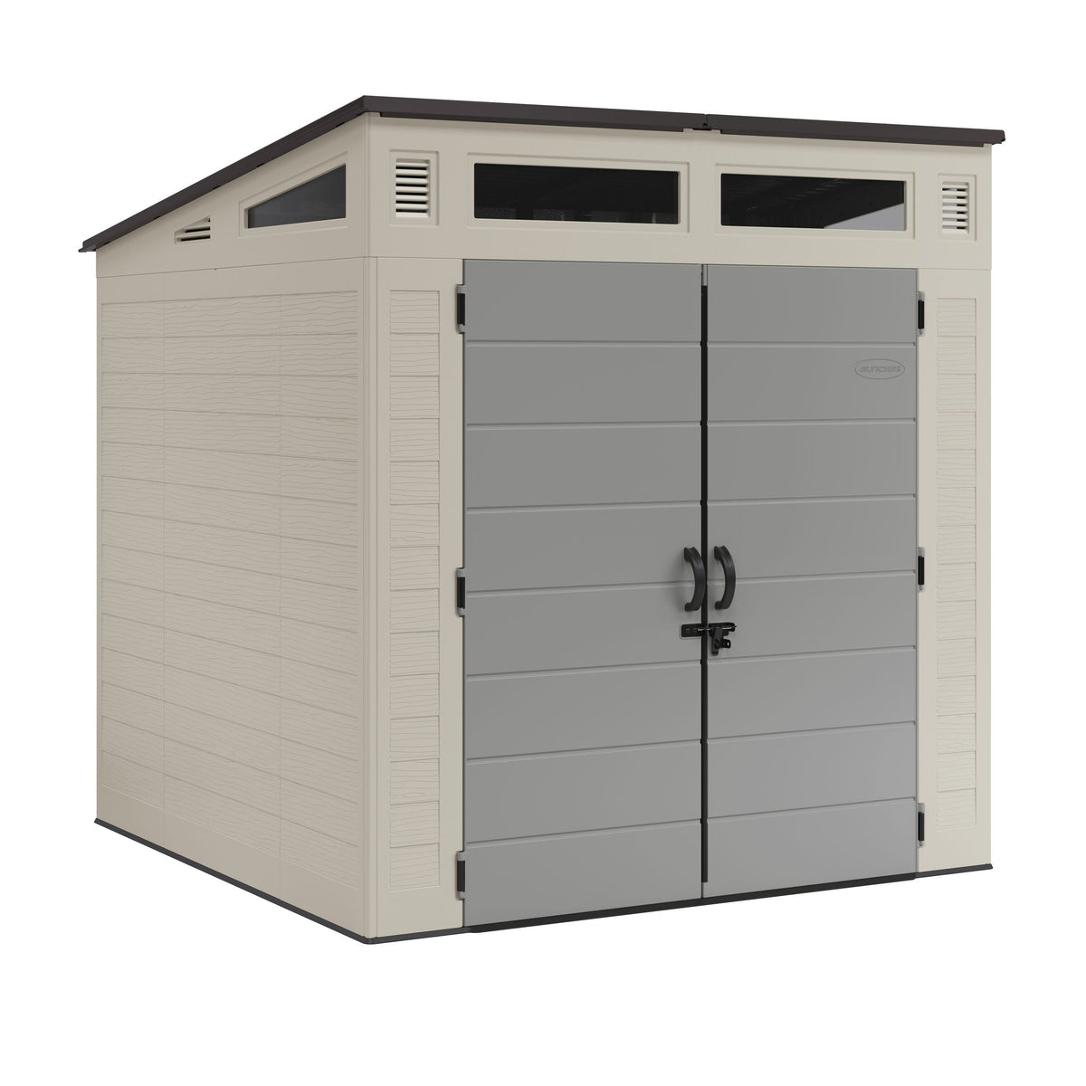 Modernist 7x7-ft Vanilla/Dove Grey Storage Shed