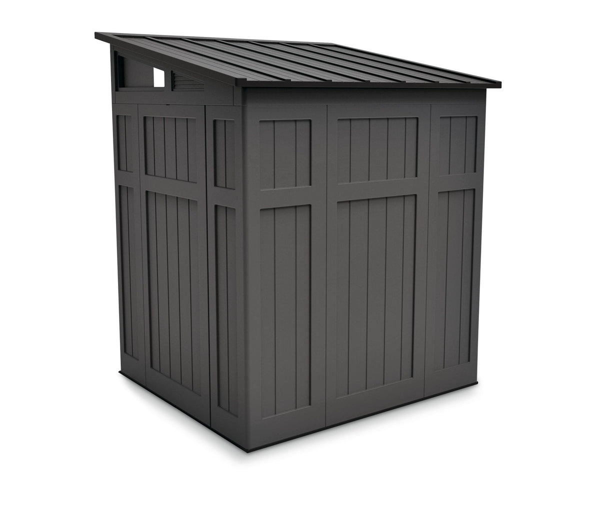 Modernist Outdoor Storage Shed, Grey, 6-ft x 5-ft