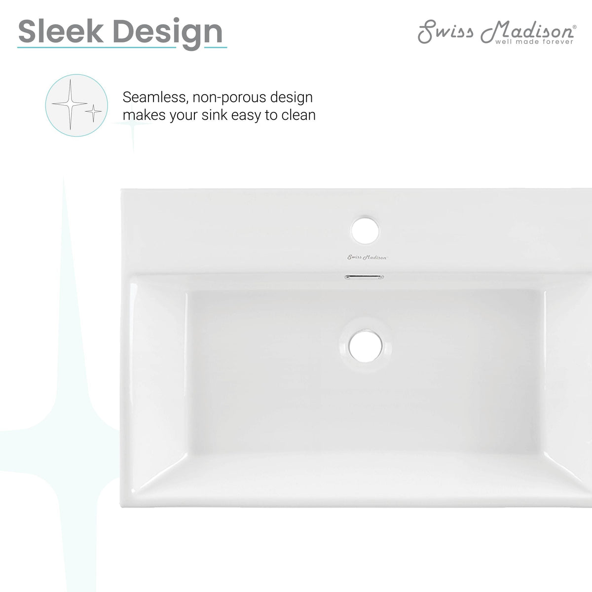 Claire Rectangle Wall-Mount Bathroom Sink, 24-in
