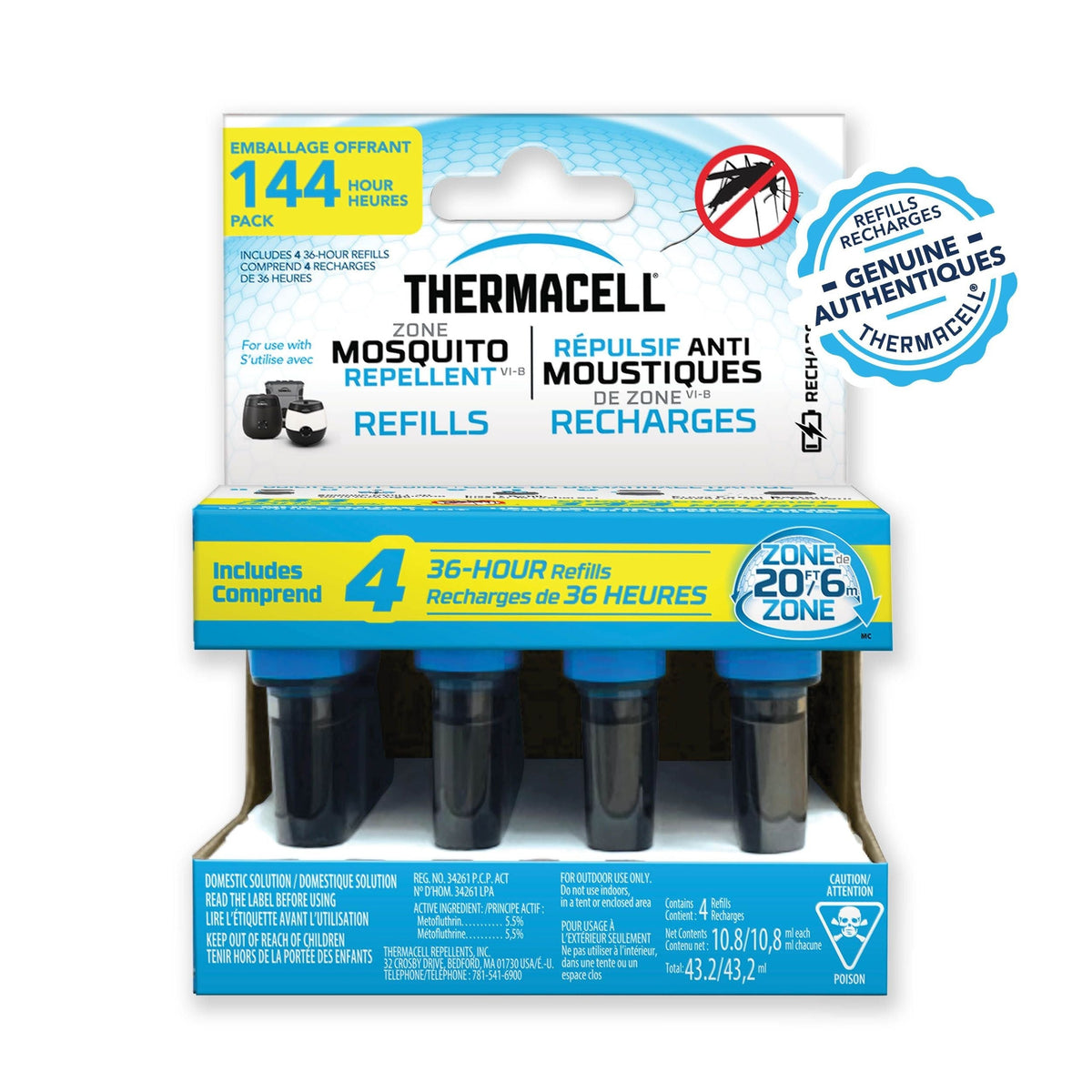 E-ZoneGuard Rechargeable Mosquito Repellent Refill 144-Hour Pack