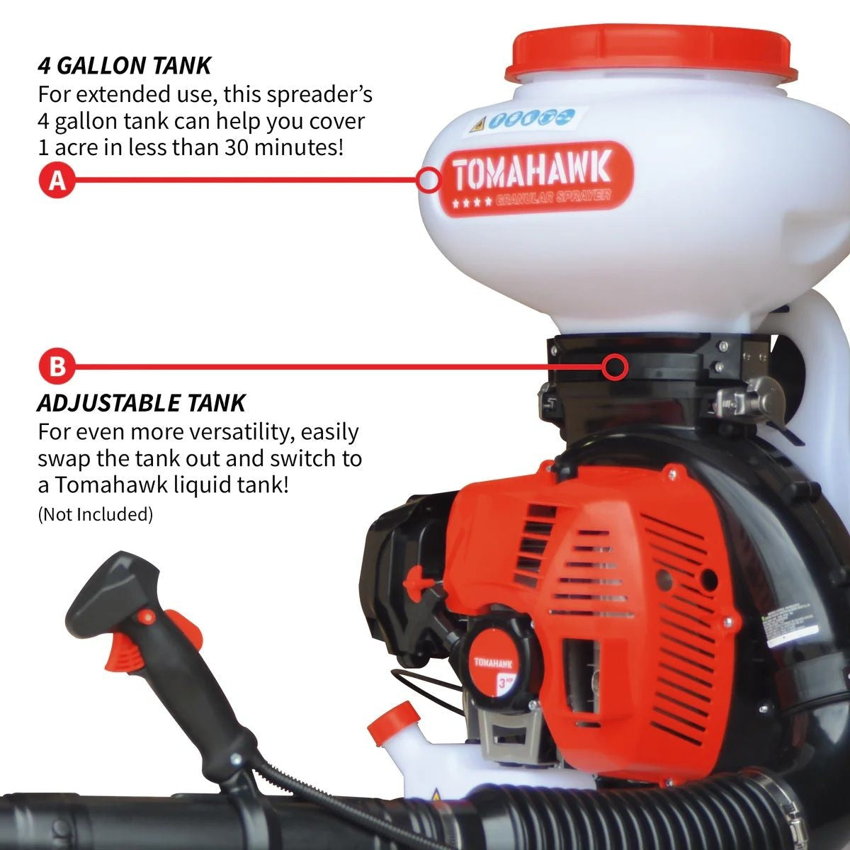 4-Gallon Backpack Motorized Fertilizer/Ice Melter Spreader