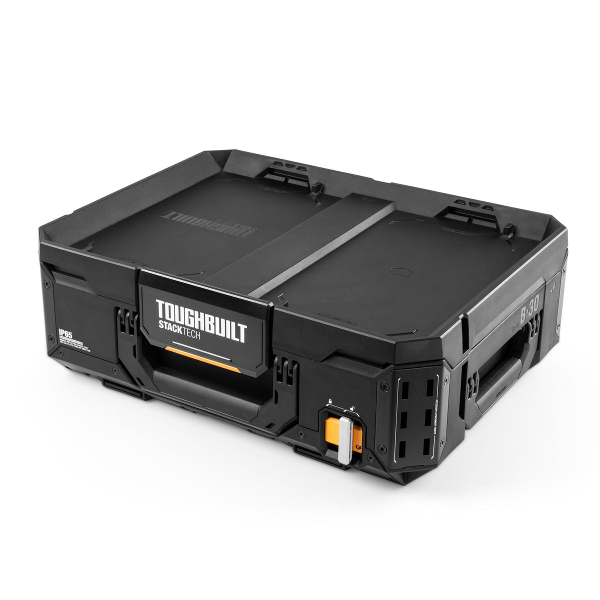 Top Portable Modular Plastic/Metal Tool Box with 4 Dividers and 4 Bins, IP65-Rated, Black
