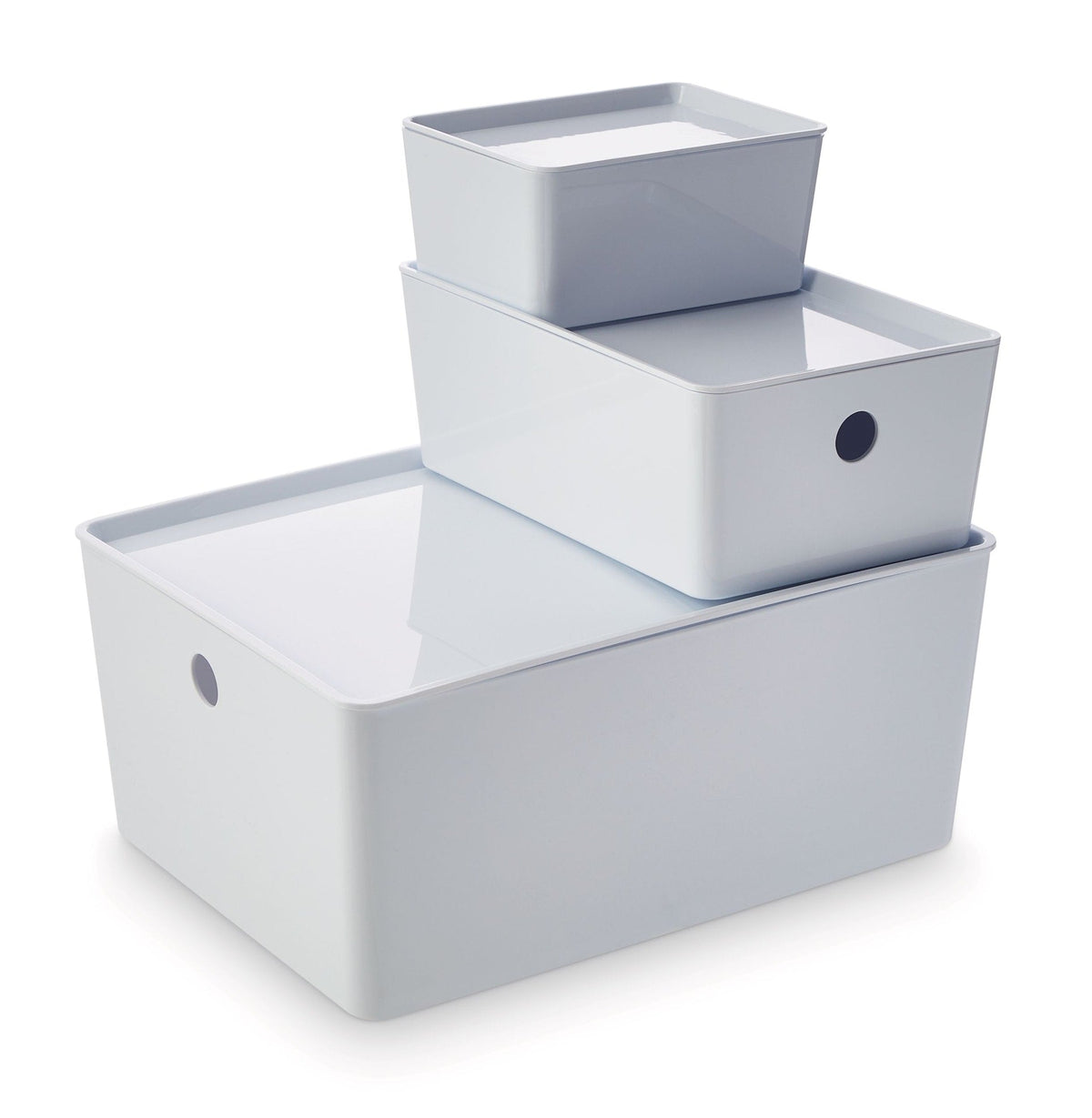 type A Flexible Storage Bin with Lid, White, 3.8-L