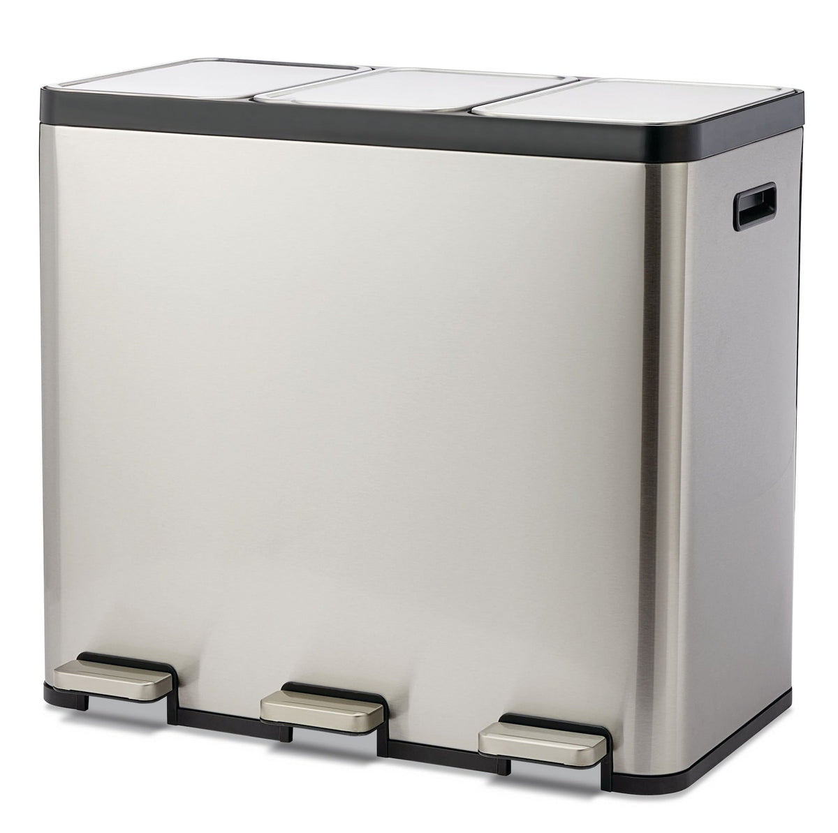 type A Tri-Sorter Stainless Steel Garbage Can, 3 x 20-L