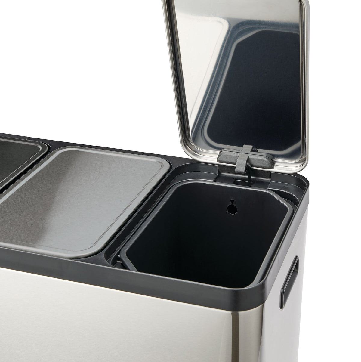 type A Tri-Sorter Stainless Steel Garbage Can, 3 x 20-L
