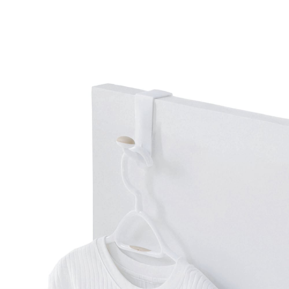 Plastic Single Over the Door Hook, White, 7.5-in