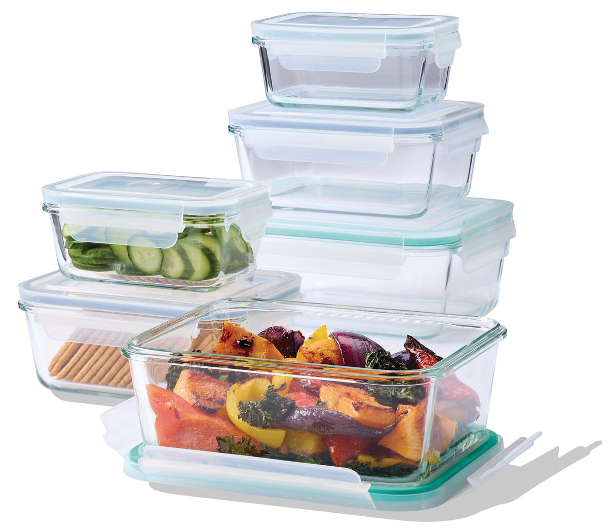 Rectangular Glass Food Storage Container Set, 12-pc