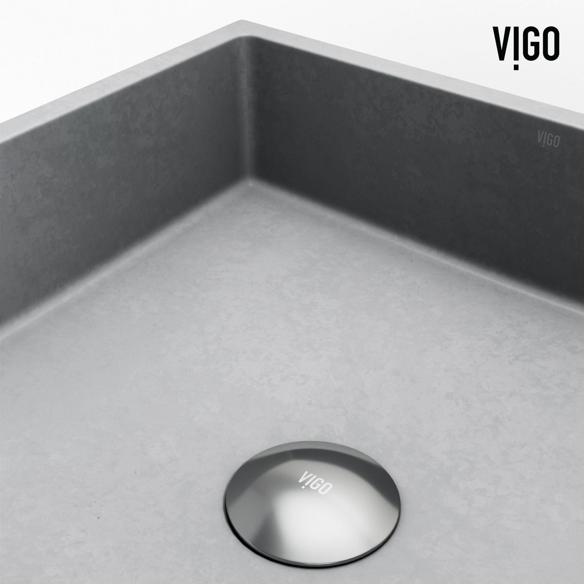 Alhambra Gothic Concreto Stone 15x15-in Deep Grey Bathroom Sink/Basin with Square Vessel