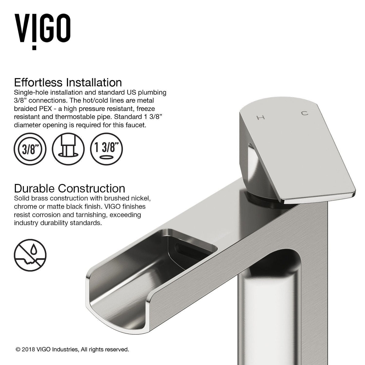 Amada Single Handle Vessel Single Hole Bathroom Sink Faucet, WaterSense Certified, Chrome