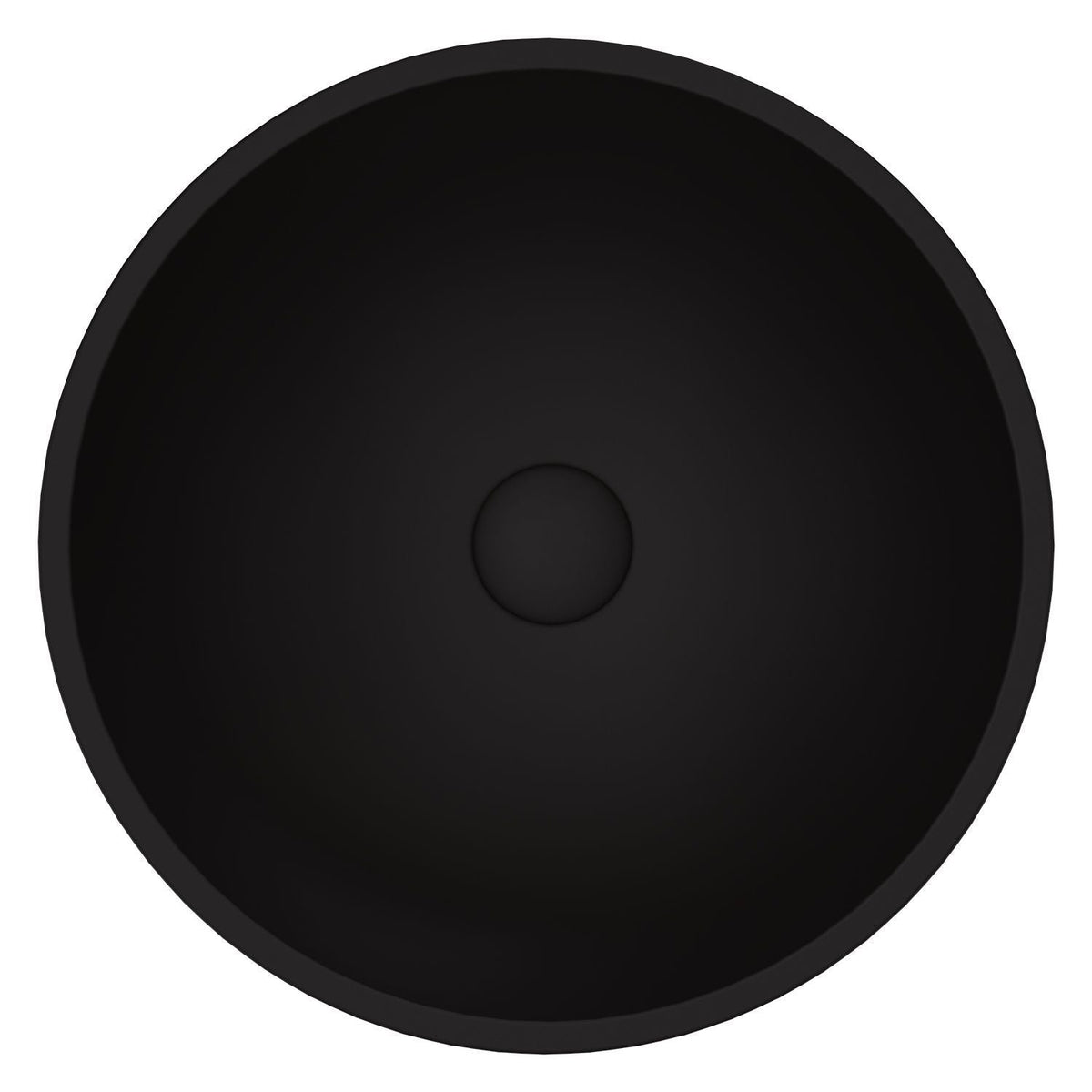 Cavalli Round Vessel Bathroom Sink/Basin with Consistent Matte Finish, Black