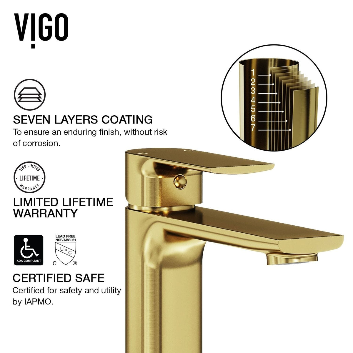 Davidson Single Handle Single Hole Bathroom Sink Faucet, WaterSense Certified, Matte Gold