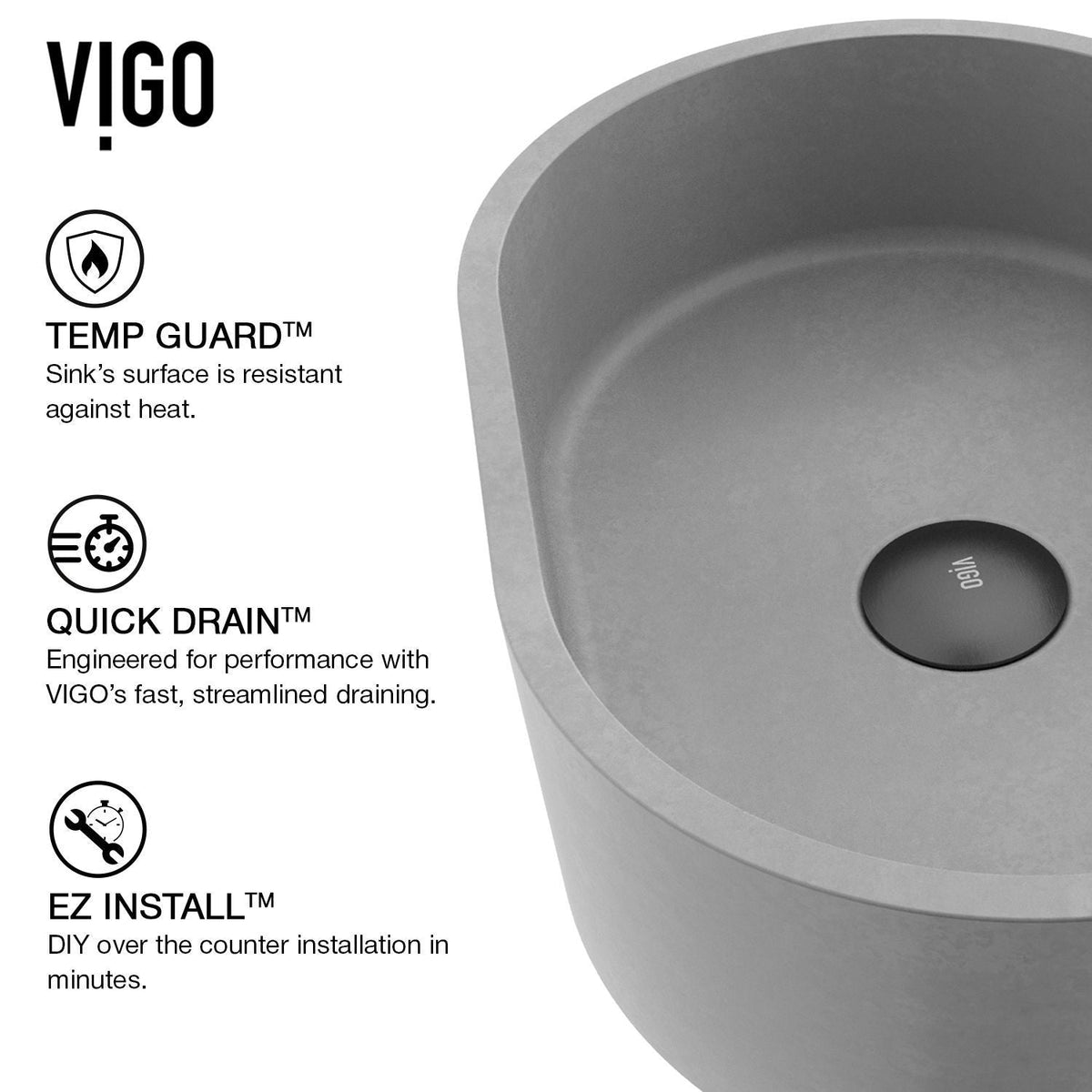 Giralda Gothic 16x11-in Deep Grey Bathroom Sink/Basin with Rectangular Vessel