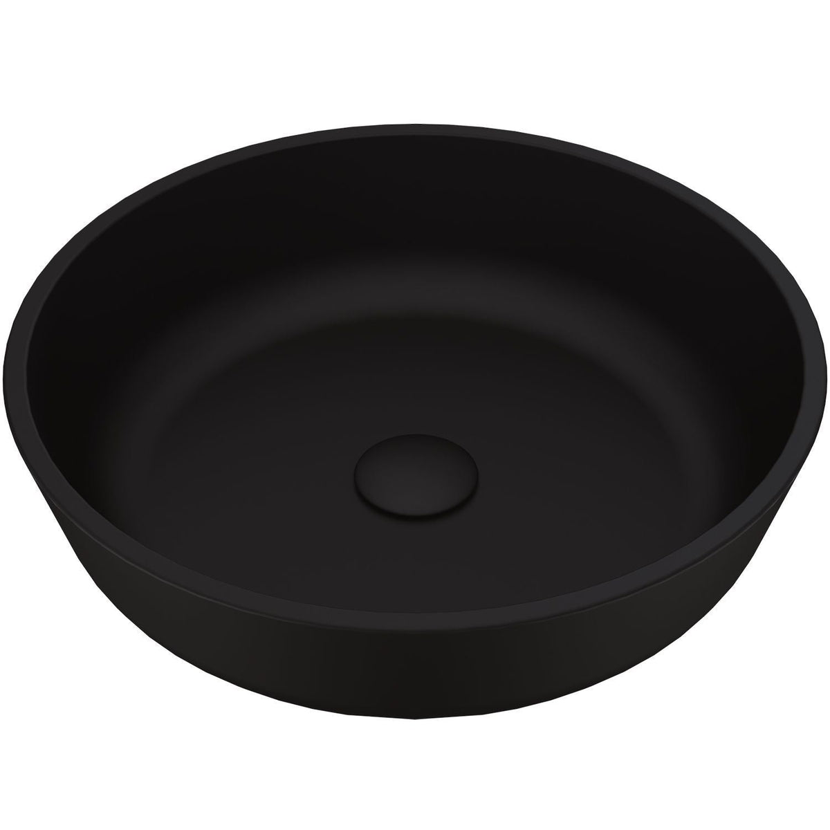 Modus Glass Round Vessel Bathroom Sink/Basin with Rounded Edges & Deep Bowl, Black
