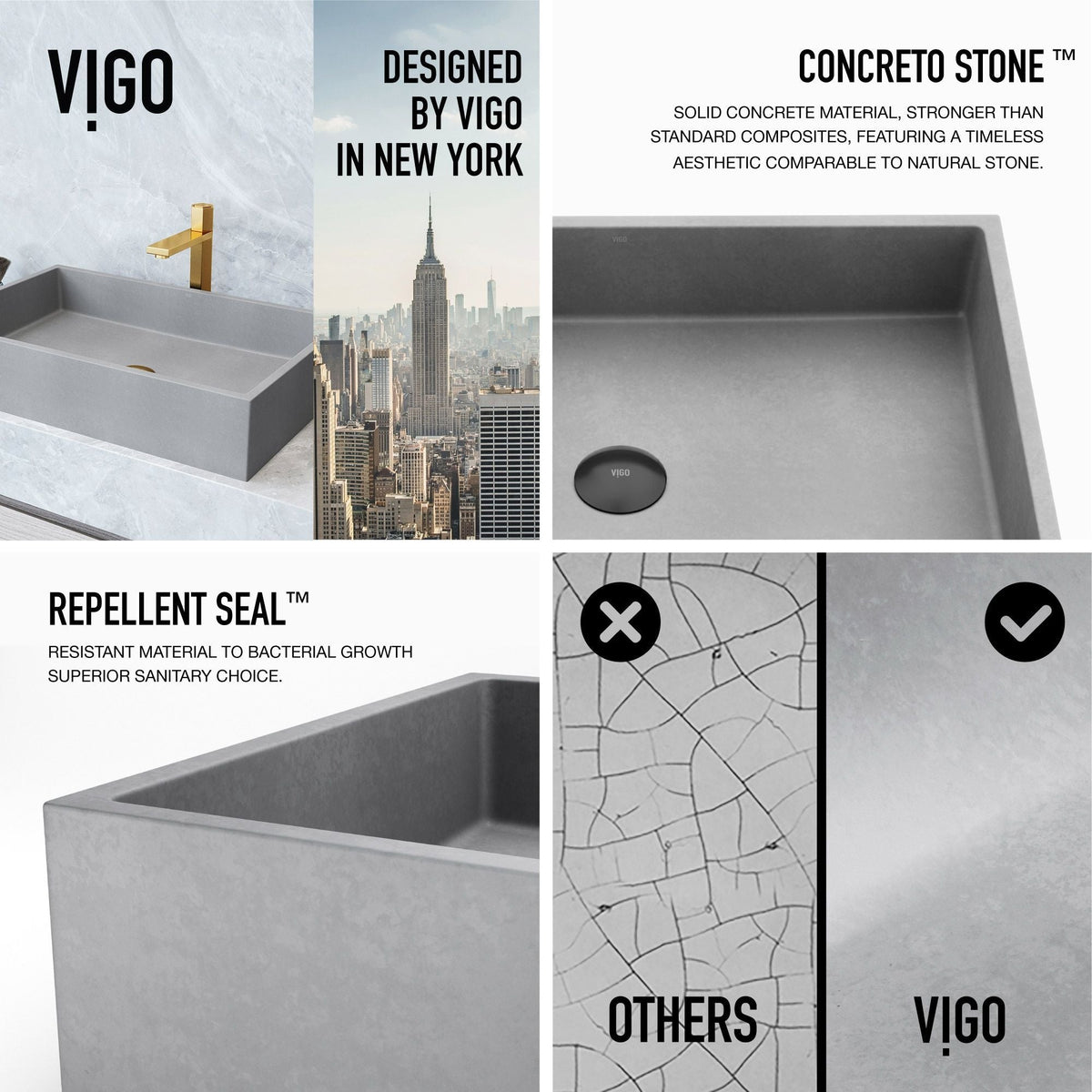 Orvieto Gothic 24x15-in Deep Grey Bathroom Sink/Basin with Rectangular Vessel