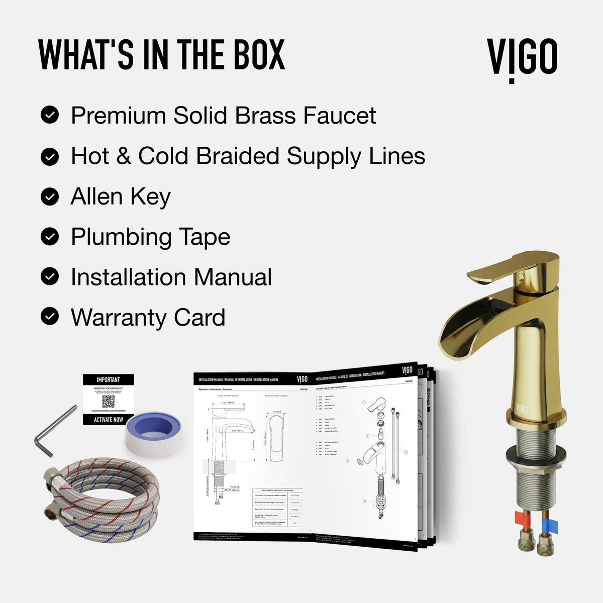 Paloma Single Handle Single Hole Bathroom Sink Faucet, WaterSense Certified, Matte Gold