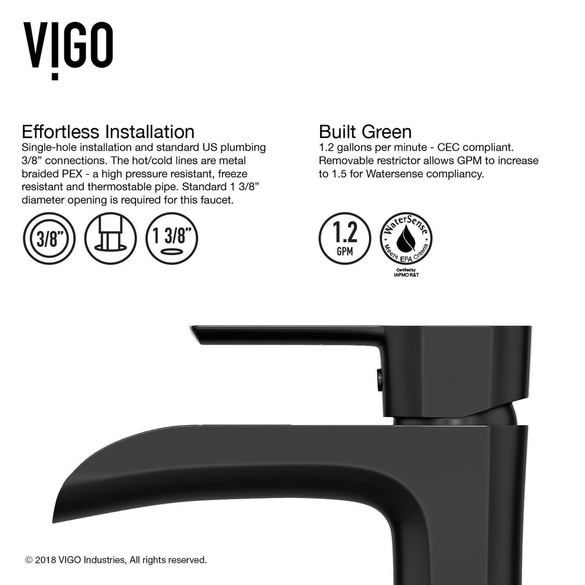 Sottile Matte Black Bathroom Sink/Basin Set with Niko Faucet and Glass Rectangular Vessel