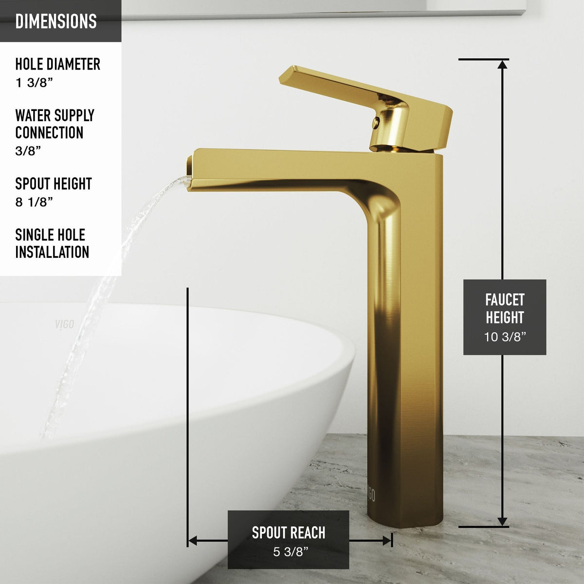 Sottile White Bathroom Sink/Basin Set with Amada Faucet and Glass Rectangular Vessel
