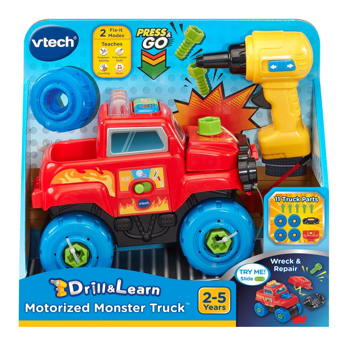 Drill and Learn Monster Truck Toy for Ages 3+