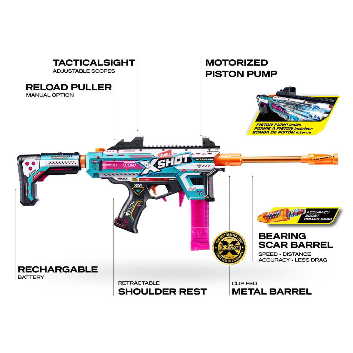 Pro Motorized Foam Dart Toy Blaster with 40 Darts