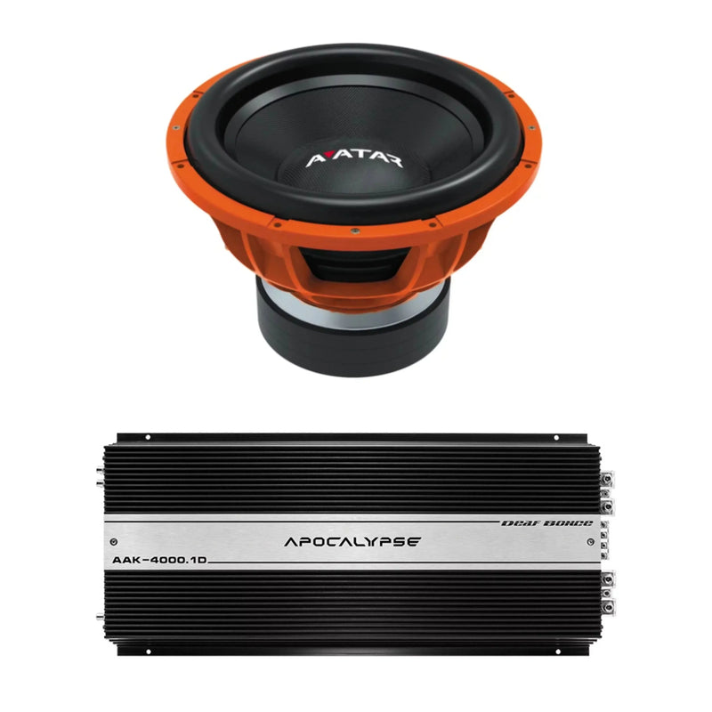 Car Audio 15" 2Ohm Subwoofer STU-1546-D2&Monoblock Amp Package New F7747