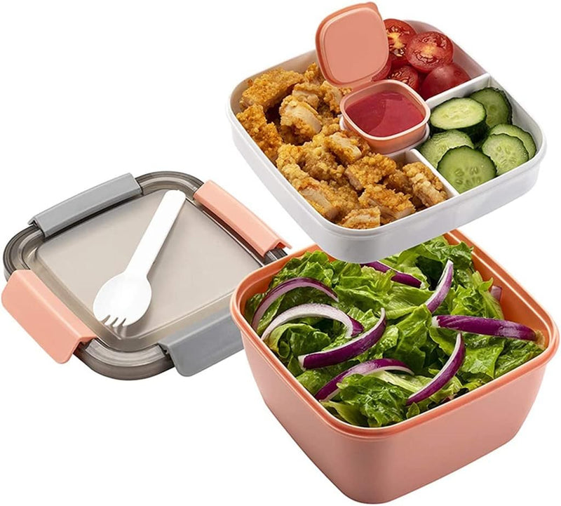 Lunch Bento Box Work Compartment Cute Ladies Microwave Portable Container Cutlery Picnic Set(E) K3324
