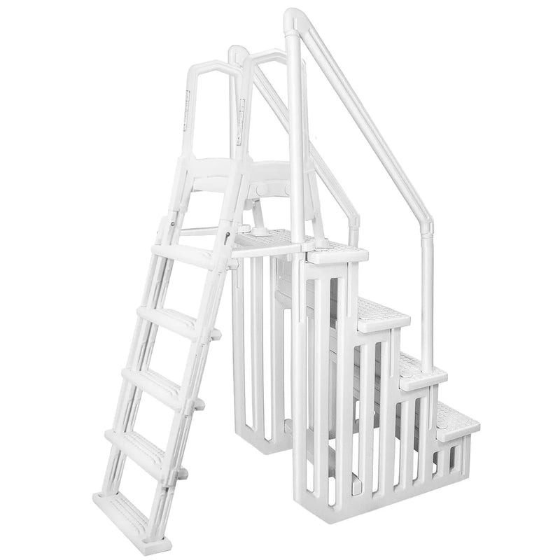 Deluxe A-Frame Above-Ground Swimming Pool Ladder Large Entry Non L4593