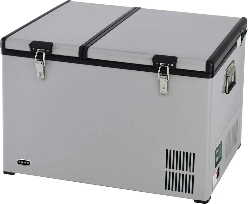 FM-65G 65 Quart Portable Refrigerator and Deep, AC 110V/ DC 12V, Real Chest Freezer for Car, Home, Camping, and RV with-8掳F to 50掳F Temperature Range, Gray, One Size I6183