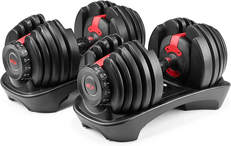 Bowflex SelectTech 552 Adjustable Dumbbells Pair, 5-52.5 lbs, Space-Saving Home Gym Equipment D8576