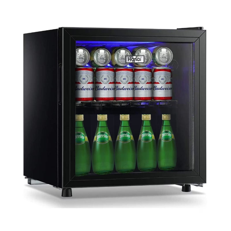 62-Can Beverage Cooler and Refrigerator, Small Mini Fridge for Home, Office or Bar with Glass Door and Adjustable Removable Shelves Perfect for... O8377