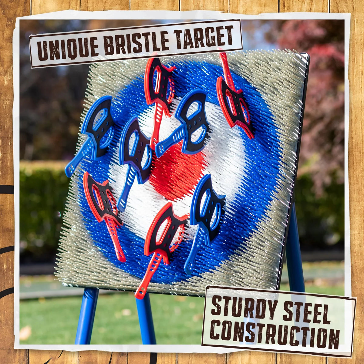 Deluxe Steel Frame Axe Throw Target Game Set