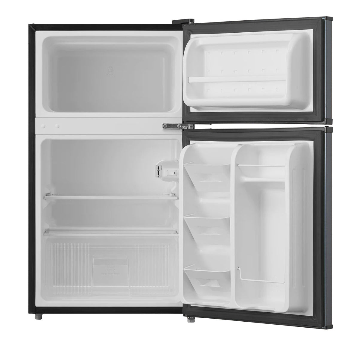 Arctic King 3.2 Cu ft Two Door Mini Fridge with Freezer, Stainless Steel, E-Star