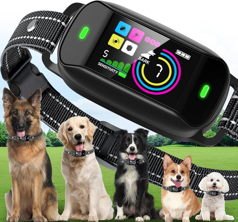 Smart Dog Bark Collar, Anti Barking Training Collar with 4 Training Modes, 5 Adjustable Sensitivity Levels, Waterproof and Magnetic Charging, Smart Bark Collar for Large Medium Small Dogs (Black) X3431
