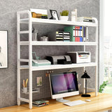 Desktop Bookshelf Adjustable Desk Bookshelf Organizer Rack - Countertop Hutch Bookshelf, 3-Tier Bookshelf Desk Shelf, All Metal Desktop Bookcase for Computer Desk, for Home, Dorm, Office Supplies (Co