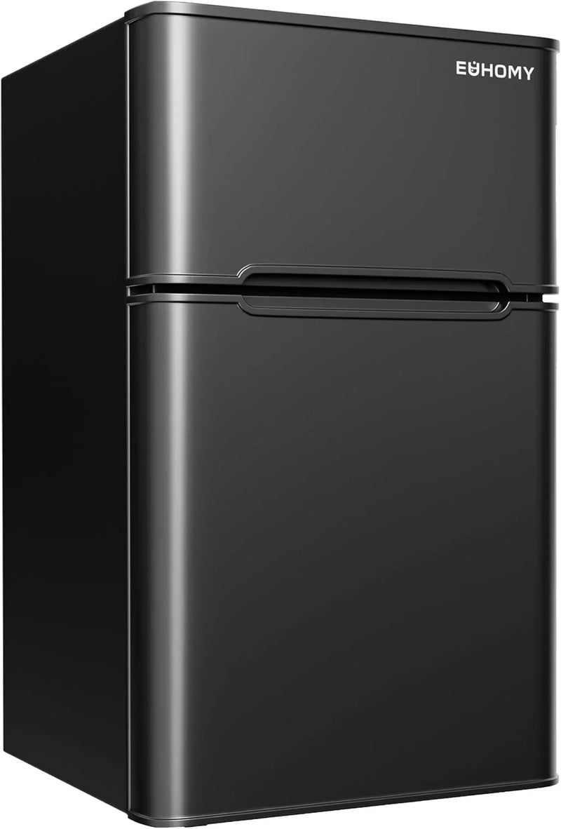 3.2 Cu.Ft Mini Fridge with Freezer – 2-Door Compact Refrigerator for Bedroom, Dorm, Office or Apartment, Silver F9248