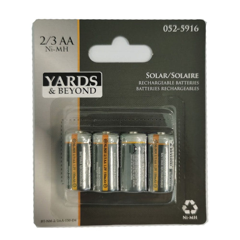 150mAh 2/3 AA Solar Rechargeable Batteries, 4-pk N6492