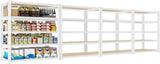 28-inch wide x 12-inch deep x 59-inch high closet storage rack - 5 layers of white metal connected shelves, adjustable heavy-duty garage shelves, practical shelf-style storage rack for kitchen storage, 4-piece set