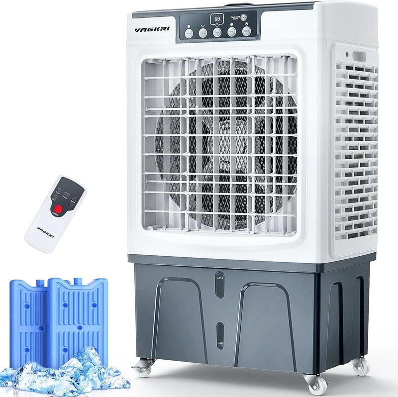 Evaporative Cooler, Air Cooler, 120°Oscillation Swamp Cooler with Remote Control, 24H Timer, 3 Wind Speeds for Outdoor Indoor Use,8 Gallon Y6518