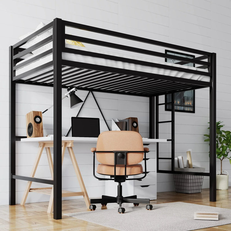 Junior Loft Bed Twin Size, Heavy Duty Twin Bed Frame P3042