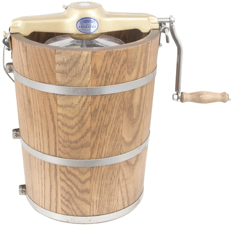 6 qt Country Ice Cream Maker – Classic Wooden Tub – Hand Crank S9419