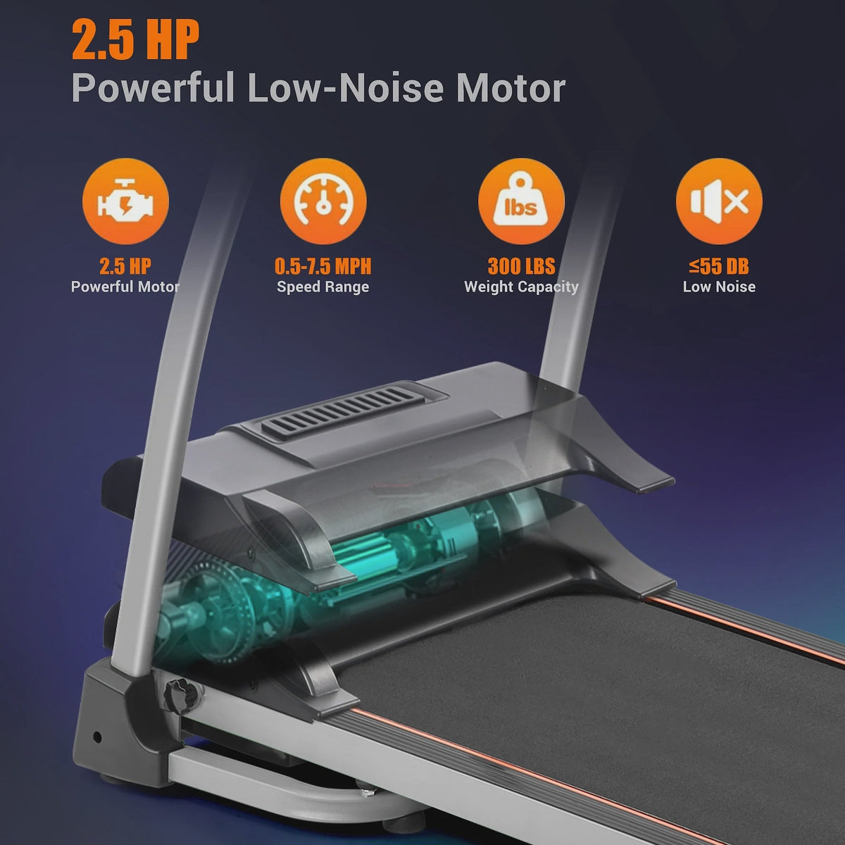 Ambifirner Easy Folding Treadmill with Adjustable Incline, Wide Running Deck, Foldable Design, Digital Monitor Mini Treadmill for Home Office